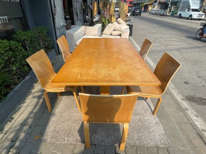 ชุดโต๊ะทานอาหาร 5 ที่นั่ง โครงไม้ เก้าอี้ไม้ดัด 5 ตัว