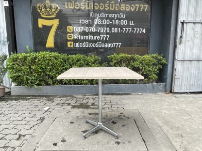 โต๊ะอาหาร 2 ที่นั่ง โครงขาเหล็ก ท็อปสีบีช
