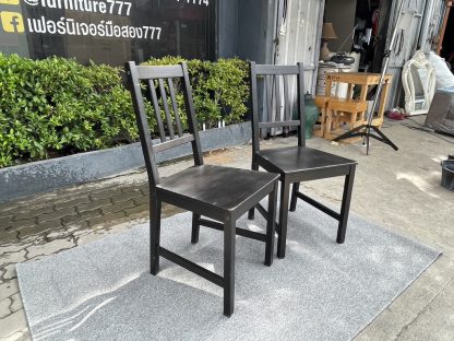 เก้าอี้โครงขาไม้ สีดำ