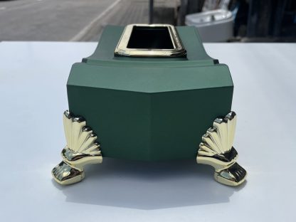 กล่องใส่ทิชชู่ luxury พลาสติกสีเขียวทอง