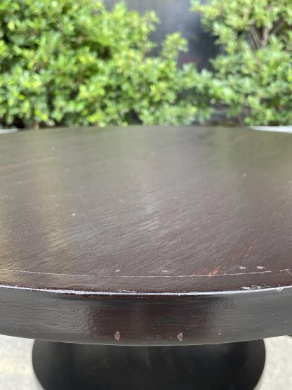 โต๊ะกลางทรงกลม ขนาดเล็ก ไม้จริงสีน้ำตาลเข้ม