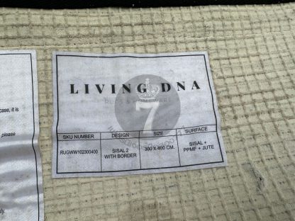 20.พรมขนสั้นสีช็อคโกแลต แบรนด์ Living DNA รุ่น Sisal 2 with border ขนาด 3*4 ม.