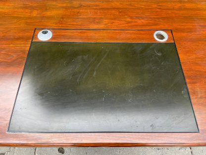 โต๊ะทำงาน 3 ลิ้นชัก 1 บานเปิด โครงไม้ MDF สีน้ำตาลไฮกลอส ลายไม้ธรรมชาติ มีที่วางคีย์บอร์ด