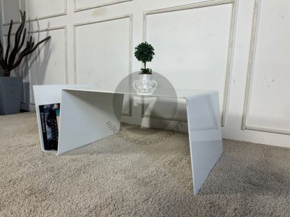 16.โต๊ะกลางเหล็กสีขาว สไตล์มินิมอล งานดีไซน์
