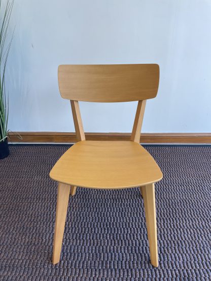 เก้าอี้ไม้จริง สีน้ำตาลลายไม้ สไตล์มูจิ