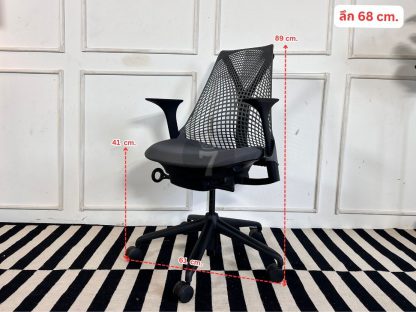 14.เก้าอี้สำนักงาน เบาะผ้าสีเทา ปรับความสูงและพนักได้ แบรนด์ Herman Miller