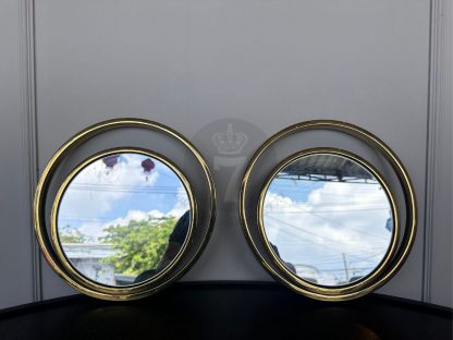 31.ของประดับกระจกเงาติดผนังโครงเหล็กวงกลมสีทอง 2 บาน งานดีไซน์