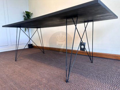 15.โต๊ะทำงานท็อปไม้สีดำ ขาเหล็ก แบรนด์ HermanMiller รุ่น Tavolo XZ 3