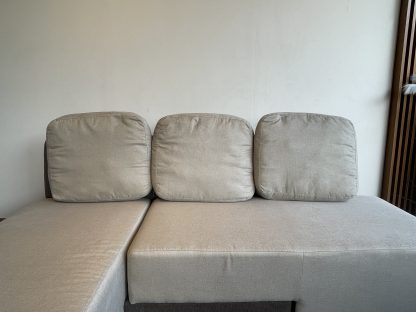 โซฟาแอล 3 ที่นั่ง เบาะผ้าสีเบจ