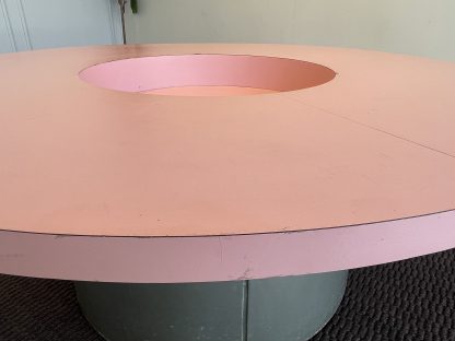 โต๊ะอเนกประสงค์สำหรับเด็ก ท็อปไม้ MDF ทรงกลมสีชมพู