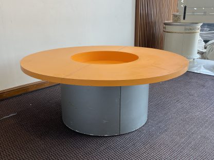 โต๊ะอเนกประสงค์สำหรับเด็ก ท็อปไม้ MDF ทรงกลมสีส้ม