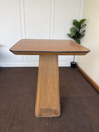 โต๊ะอเนกประสงค์ ไม้จริงผสมไม้อัด สีน้ำตาลลายไม้ ฐานเหล็กสีดำ