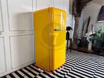 44.ตู้เย็น แบรนด์ SMEG สีเหลืองมัสตาร์ต Made In Italy สภาพใหม่