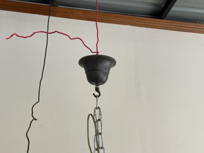 โคมไฟแขวนเพดาน โครงเหล็กขึงด้วยผ้าสกรีนลาย