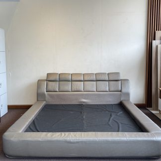 เตียง ขนาด 5 ฟุต โครงและหัวเตียงไม้ MDF สีบีชลายไม้