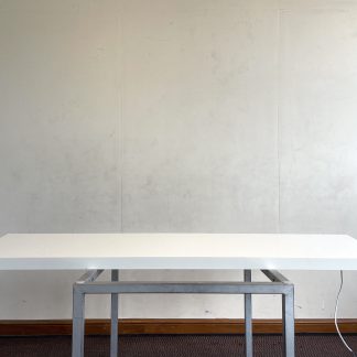 โต๊ะอเนกประสงค์ โครงขาเหล็ก ท็อปไม้ MDF สีน้ำตาลลายไม้
