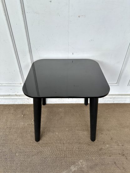 โต๊ะกลาง ท็อปไม้ สีดำไฮกลอส โครงขาไม้จริง สีดำ