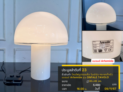 23 โคมไฟรูปทรงเห็ด โมเดิร์น กระจกทั้งตัว แบรนด์ Artemide รุ่น ONFALE TAVOLO