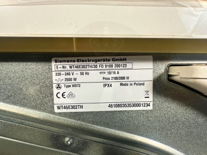 24 เครื่องอบผ้าขนาด 8 kg. แบรนด์ SIEMENS รุ่น WT46E302TH/30 เครื่องที่ 1