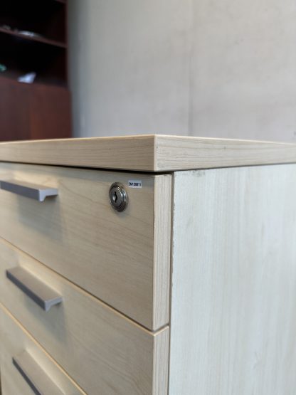 ตู้โมบาย 3 ลิ้นชัก โครงไม้ MDF สีบีชลายไม้ มีล้อเลื่อน