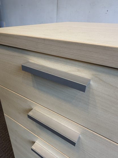 ตู้โมบาย 3 ลิ้นชัก โครงไม้ MDF สีบีชลายไม้ มีล้อเลื่อน