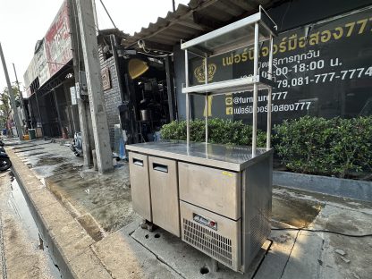 ตู้แช่เคาน์เตอร์สแตนเลส 2 บานเปิด มีชั้นวางของด้านบน (ตู้ชิล)
