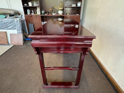 โต๊ะเคาน์เตอร์ สไตล์จีน 1 ถาดเลื่อน 2 ลิ้นชัก โครงไม้ Rosewood สีแดง