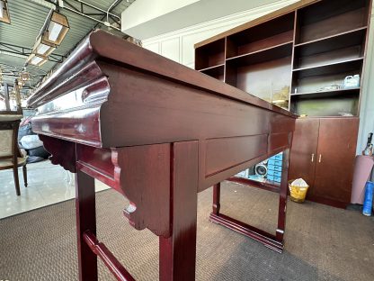 โต๊ะเคาน์เตอร์ สไตล์จีน 1 ถาดเลื่อน 2 ลิ้นชัก โครงไม้ Rosewood สีแดง