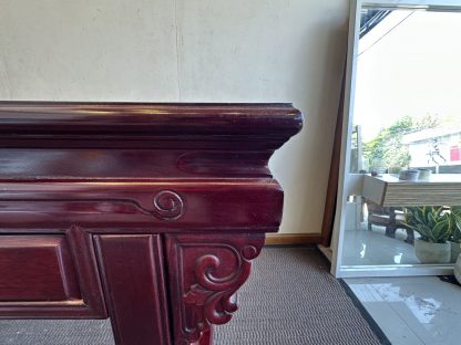 โต๊ะเคาน์เตอร์ สไตล์จีน 1 ถาดเลื่อน 2 ลิ้นชัก โครงไม้ Rosewood สีแดง