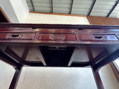โต๊ะเคาน์เตอร์ สไตล์จีน 1 ถาดเลื่อน 2 ลิ้นชัก โครงไม้ Rosewood สีแดง