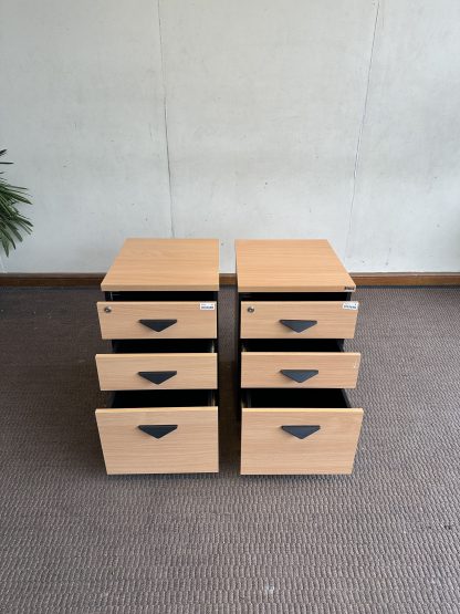 ตู้โมบาย 3 ลิ้นชัก แบรนด์ STABLE โครงไม้ MDF มือจับพลาสติกสีดำ