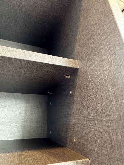 ตู้โชว์ทรงสูง 8 ชั้น แบรนด์ SB FURNITURE ชั้นปรับระดับได้ โครงไม้ MDF สีเทาเข้ม