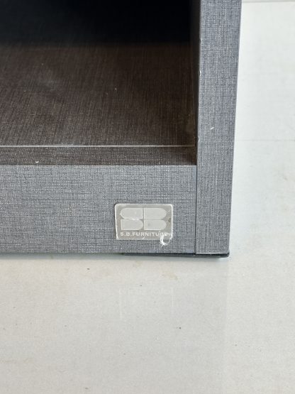 ตู้โชว์ทรงสูง 8 ชั้น แบรนด์ SB FURNITURE ชั้นปรับระดับได้ โครงไม้ MDF สีเทาเข้ม