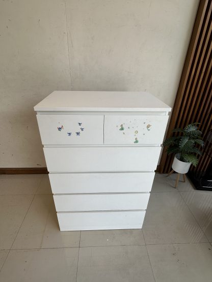ตู้เก็บของ 6 ลิ้นชัก แบรนด์ IKEA รุ่น MALM โครงไม้ Particle Board สีขาว