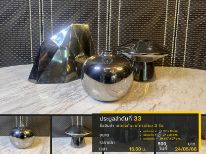 33 เซตแจกันชุบโครเมี่ยม 3 ชิ้น