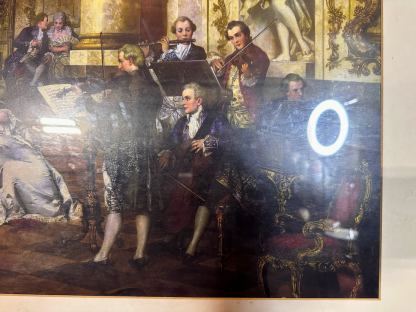 16 รูปภาพพิมพ์ Carl Schweninger jr.Concertul 1492.กรอบไม้แกะลายสีโกลด์