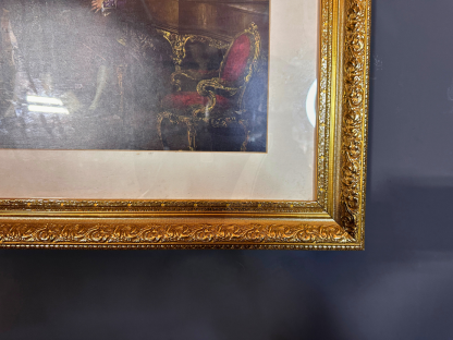 16 รูปภาพพิมพ์ Carl Schweninger jr.Concertul 1492.กรอบไม้แกะลายสีโกลด์