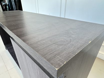 ตู้วางทีวี 1 บานเปิด โครงไม้ MDF สีเทาลายไม้
