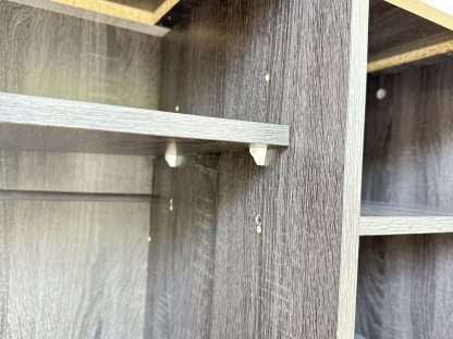 ตู้วางทีวี 1 บานเปิด โครงไม้ MDF สีเทาลายไม้