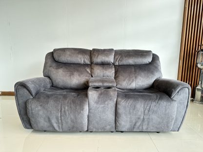 โซฟาเบด 2 ที่นั่ง แบรนด์ SB FURNITURE เบาะผ้ากำมะหยี่สีเทาเข้ม