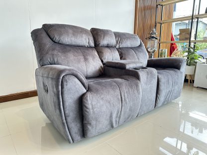 โซฟาเบด 2 ที่นั่ง แบรนด์ SB FURNITURE เบาะผ้ากำมะหยี่สีเทาเข้ม