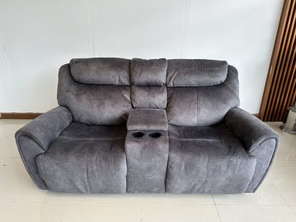 โซฟาเบด 2 ที่นั่ง แบรนด์ SB FURNITURE เบาะผ้ากำมะหยี่สีเทาเข้ม
