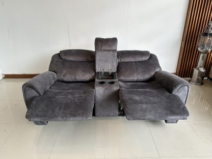โซฟาเบด 2 ที่นั่ง แบรนด์ SB FURNITURE เบาะผ้ากำมะหยี่สีเทาเข้ม