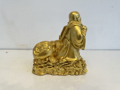 ของตกแต่ง ตุ๊กตาปูนปาสเตอร์ พระสังกัจจายน์รากถุงเงิน สีทอง