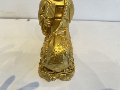 ของตกแต่ง ตุ๊กตาปูนปาสเตอร์ พระสังกัจจายน์รากถุงเงิน สีทอง