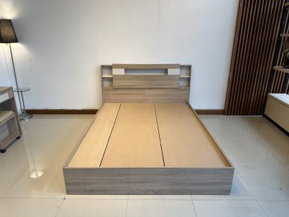 เตียง ขนาด 5 ฟุต โครงไม้ MDF สีบีชลายไม้
