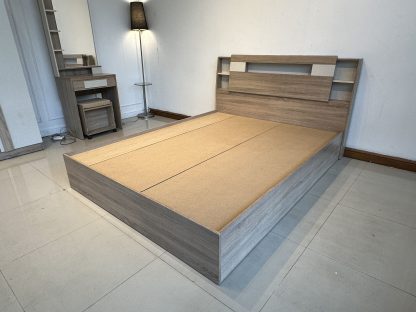 เตียง ขนาด 5 ฟุต โครงไม้ MDF สีบีชลายไม้