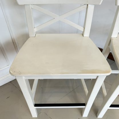 เก้าอี้บาร์ แบรนด์ IKEA รุ่น INGOLF โครงขาไม้ยางสีขาว