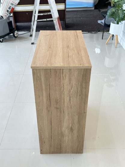 ตู้เก็บของ 3 ลิ้นชัก สีขาว โครงไม้ MDF สีน้ำตาลลายไม้