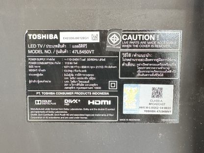 ทีวี 47 นิ้ว แบรนด์ TOSHIBA Smart TV รุ่น 47L5450VT